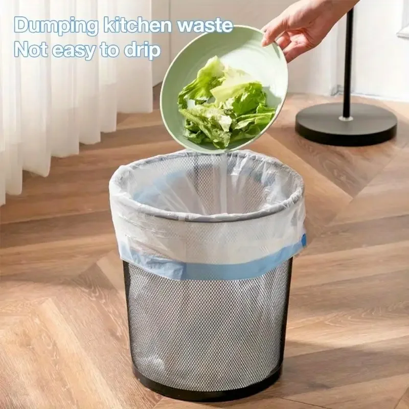 Vuilniszak met trekkoord voor huishoudelijk gebruik, draagbaar, keuken, verdikt, groot, studentenkamer, automatisch sluitend, dikke plastic zak