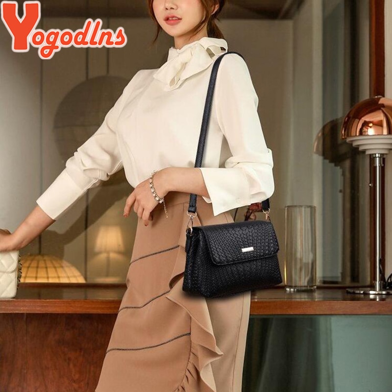 Yogodlns Women Shoulder Bags Small Satchel Simple Female Crossbody Bag Soft PU Leather Flap Bag Messenger Bags Sac Femme