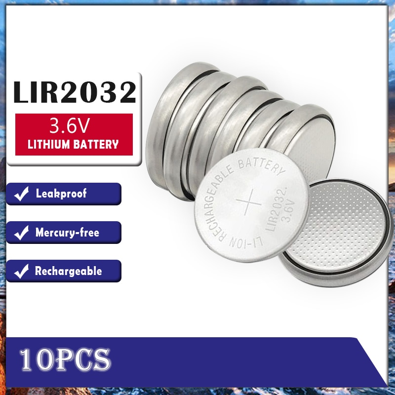 10Pcs LIR2032 Li-Ion Oplaadbare Batterij 3.6V Lithium Button Batterijen Voor Watch Computer Vervangt Lir 2032 CR2032/ML2032