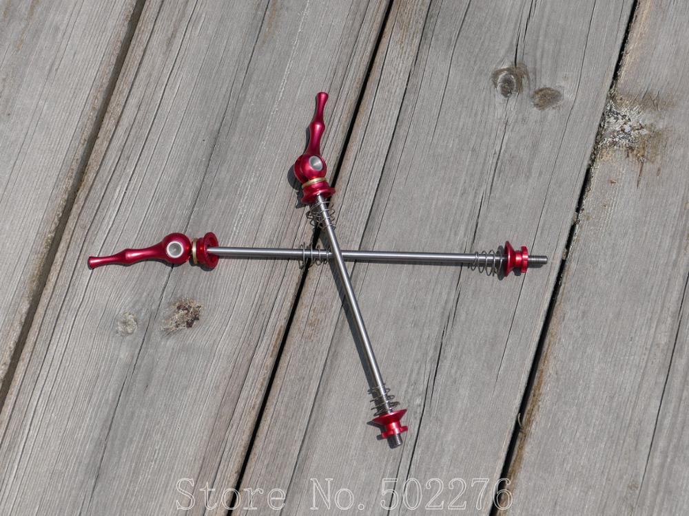 Red QR Quick Release Mountain Road Bike QR Quick Release Lever Hub Cycling Wheel Ti Titanium Skewer