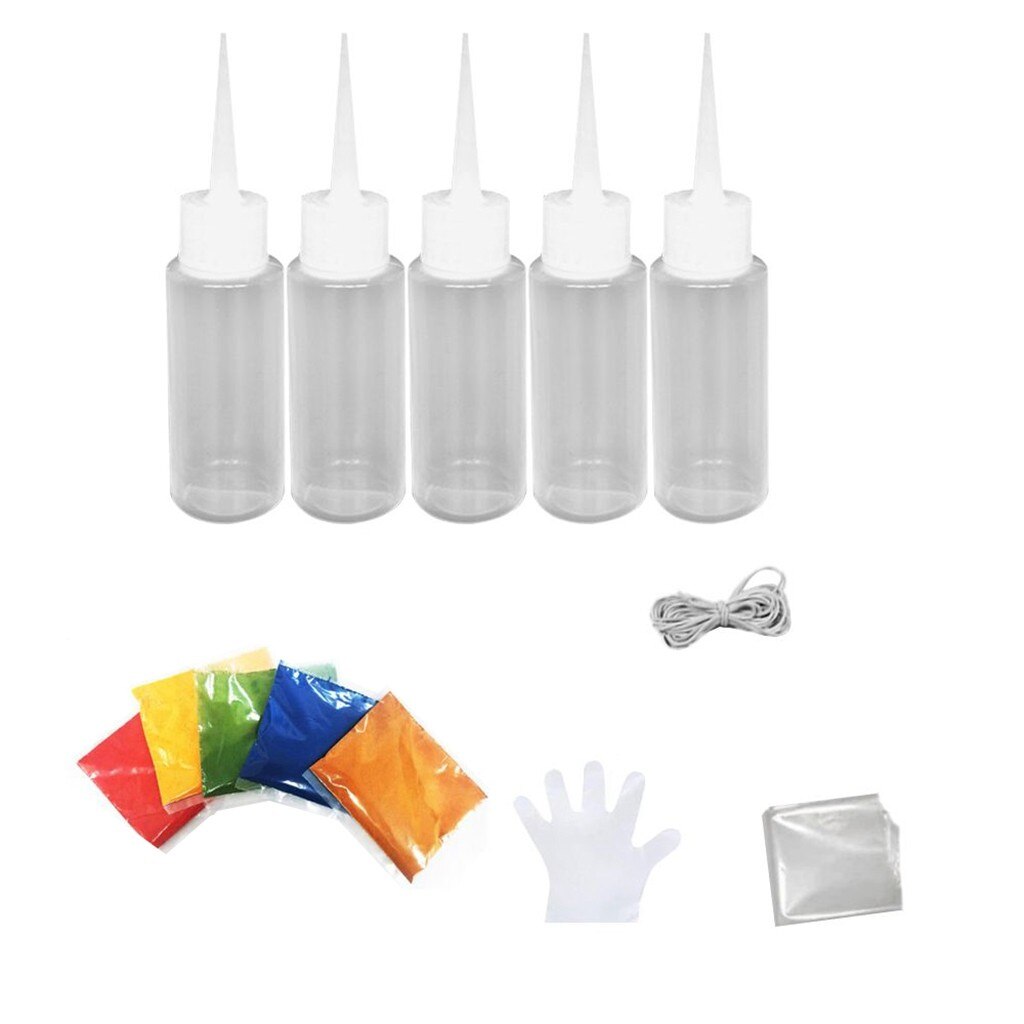 5 Kleuren Tie Dye Kit Voor Art Met Rubber Band Textiel Verven Diy Craft Stof Kleding Graffiti Koud Water Hand werk D5