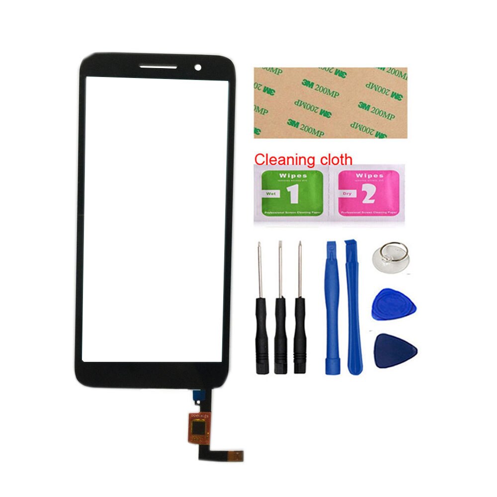 Touchscreen Digitizer Tafel Für Alcatel 1 5033 5033D 5033X 5033Y 5033A 5033J TouchScreen Sensor Werkzeug 3M Kleber Tücher berühren: schwarz mit Tools