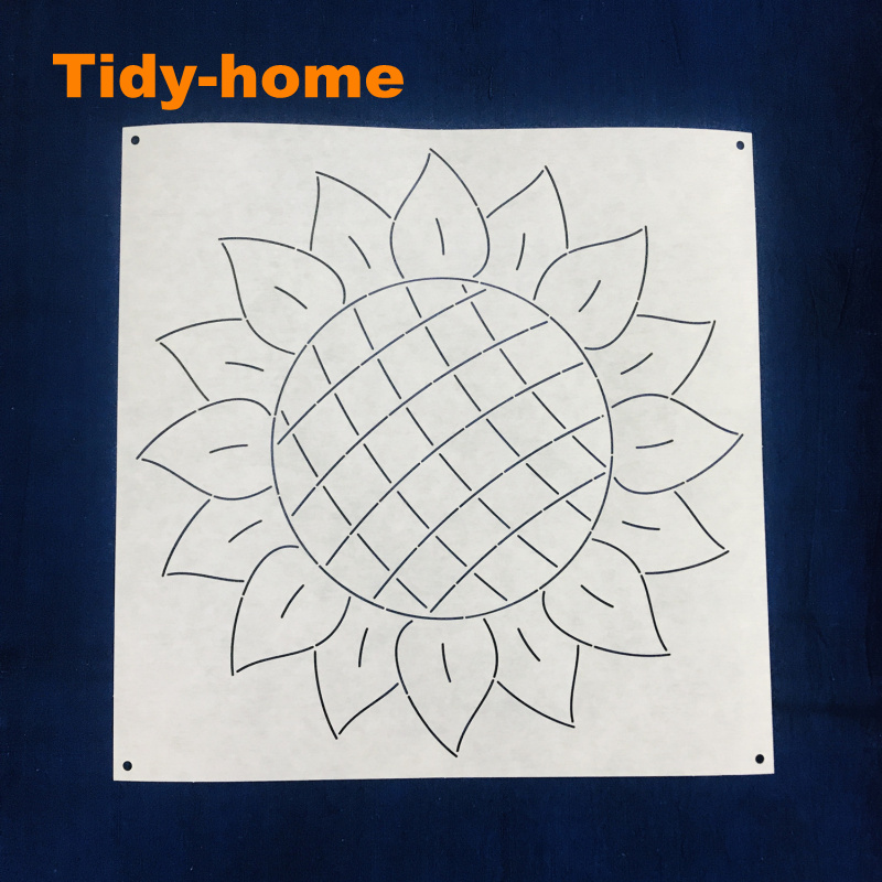 Very Big Size 32*32cm Flower Pattern Sashiko Template Sashiko Stencil Quilting Template For Pillow: Sunflower