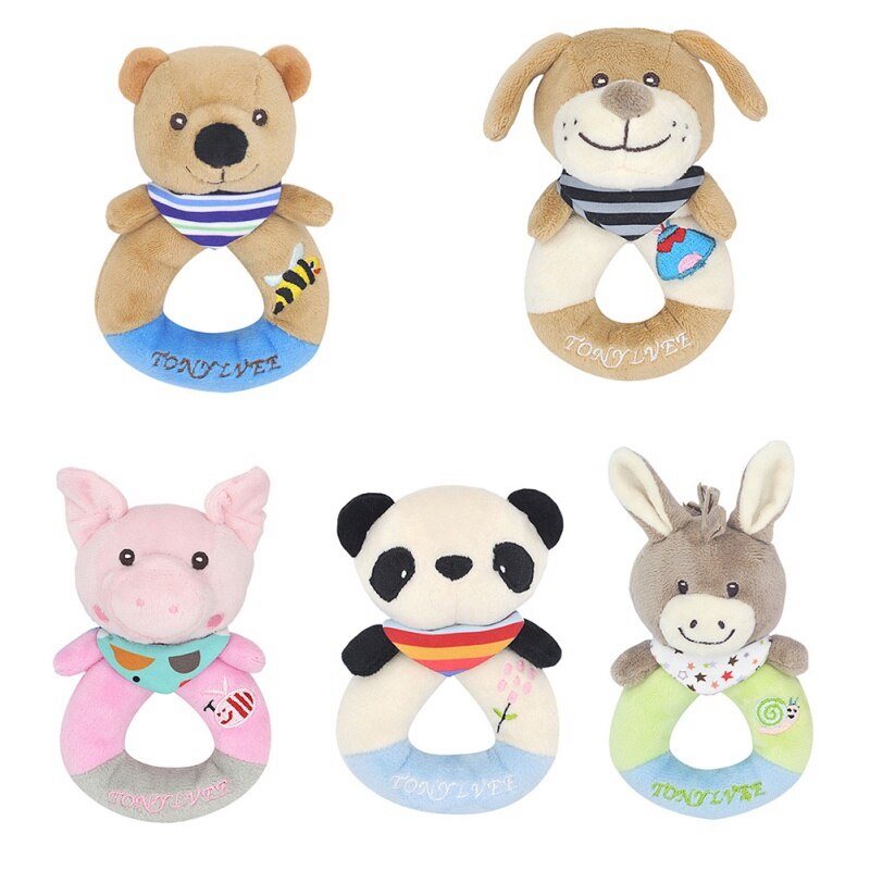 neue Baby Drehmaschine Hängen Ring Cartoon Tier Rasseln Krippe Baby Kinderwagen Hängen Spielzeug Beißringe Gefüllte Puppe