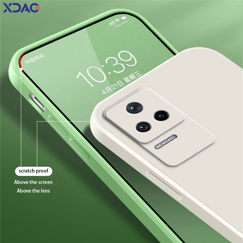Coque arrière carrée originale en Silicone liquide pour Xiaomi POCO F4 GT 5G, étui de protection souple pour appareil photo, mignon, sac Funda