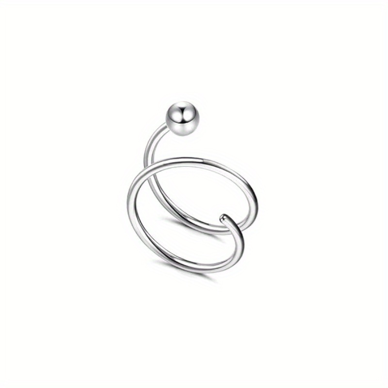 Drperfect 20G Acero inoxidable doble nariz aro espiral Luna estrella mariposa serpiente pendientes de aro retorcidos para mujer: Color oro puro