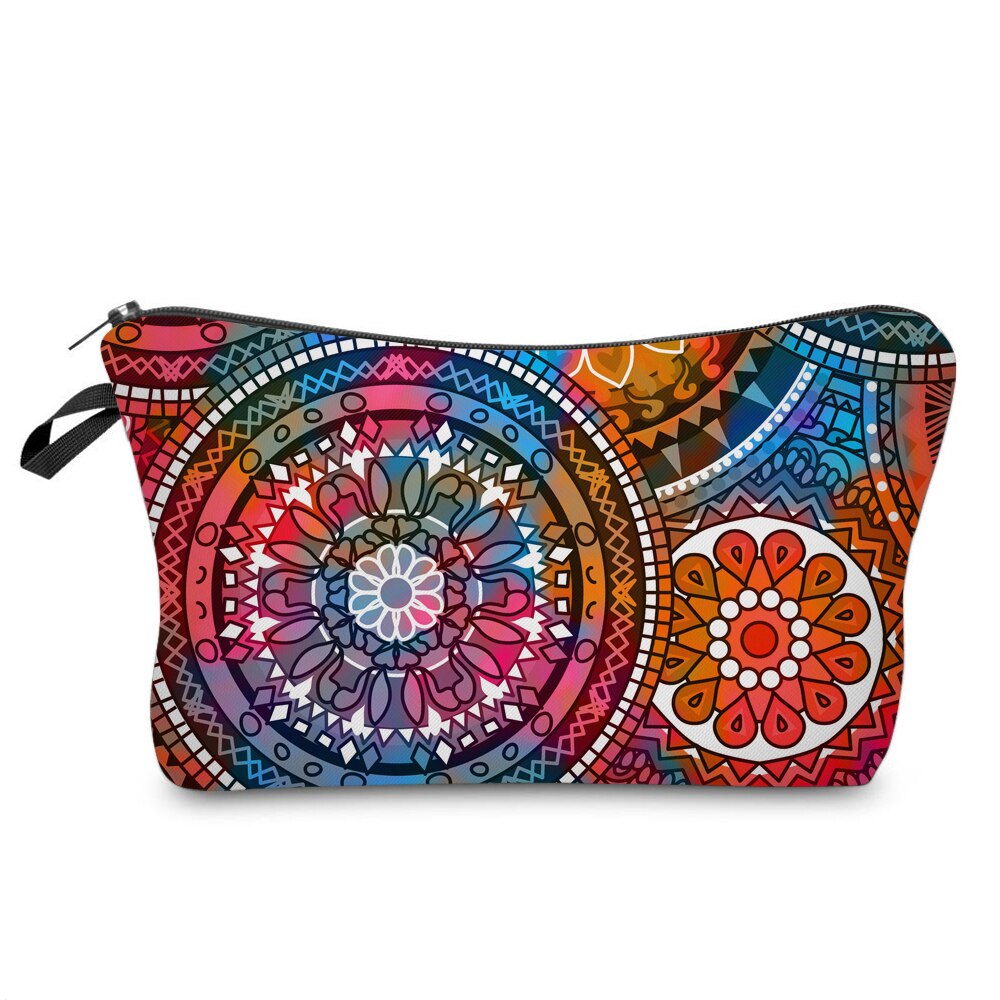 Deanfun Mandala Blomstertryk Kosmetik Taske - Vandtæt Polyester Pung til Kvinder Makeuptaske: 51555