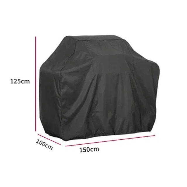 Bbq Cover Anti-Stof Waterdichte Heavy Duty Grill Cover Regen Beschermende Ronde Rechthoek Outdoor Barbecue Cover Accessoires: Black