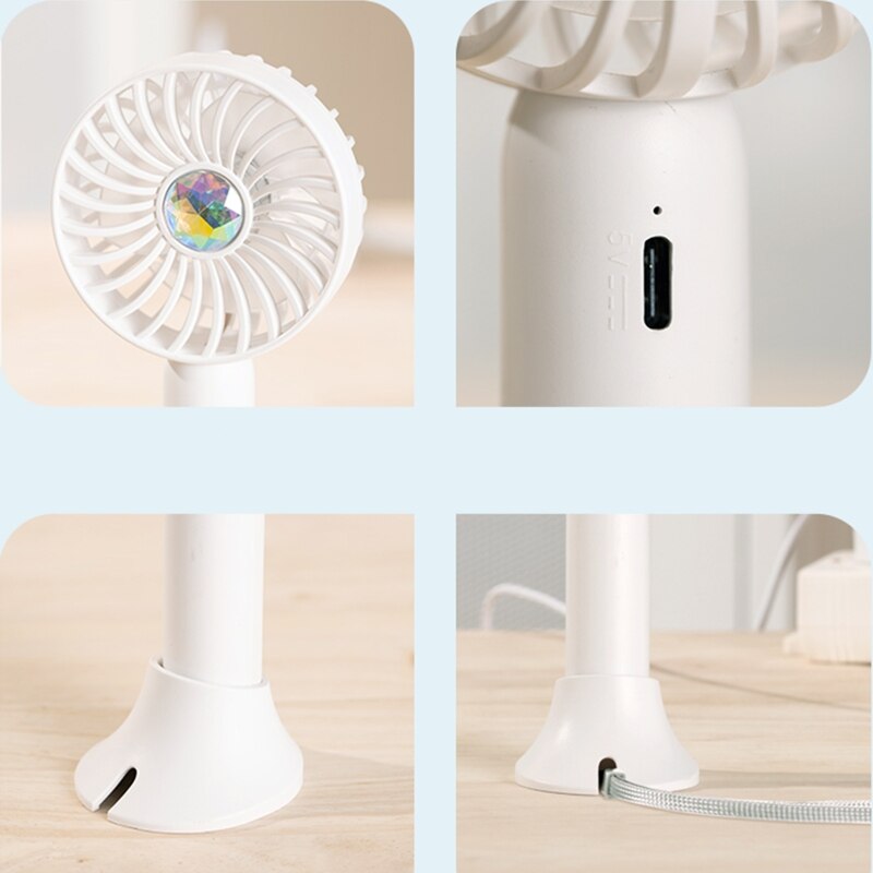 Summer Portable Mini Fan 3 Speed Adjustable Fans USB Rechargeable Desk Handheld Air Conditioner Cooler Outside Travel