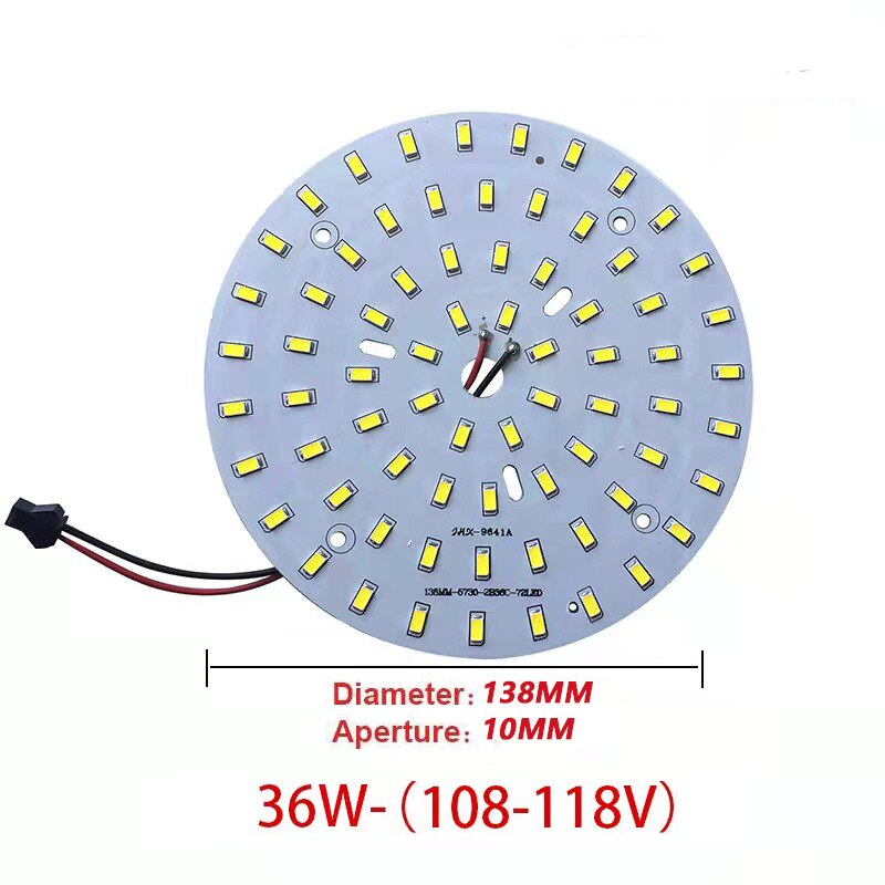 Ampoule de panneau lumineux de perle de lampe LED 5730SMD, source de lumière de transformation ronde, haute luminosité, mèche de tuile modifiée convaincue, 3-18W, 32-100mm: Argent / 1W