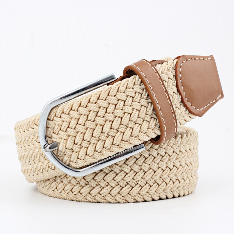 Cinturones de lona elástica para mujer, de , a la , hebilla de punto, cinturón ajustable, cinturones de lona para vaqueros, novedad de