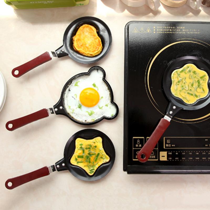 1Pcs Mini Pan Pannenkoek Ei Koekenpan Leuke Omelet Ontbijt Non-stick Pot Mallen Cartoon Ontbijt Kookgerei Keuken tool