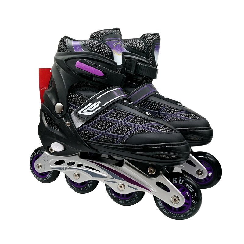 Skating Shoes Children Inline Skates For Beginners ABEC7 Safety Roller Skates: purple / 19