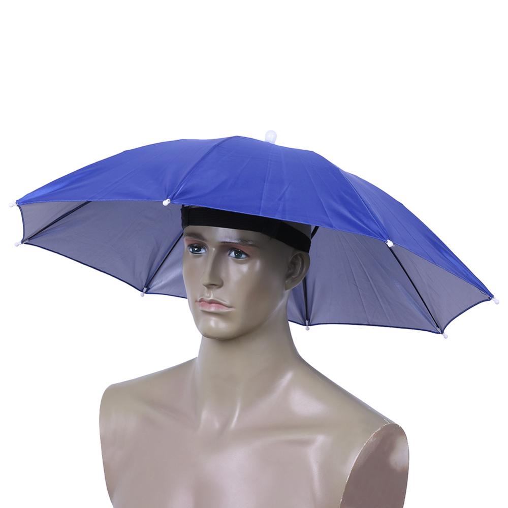 12 arten Angeln Regenschirm Hut Kappe Anti-Regen Headwear Freisprecheinrichtung Kopf Regenschirm Anti-Sonne Hut Erwachsene Liefert Cappello impermeabile: K  65cm