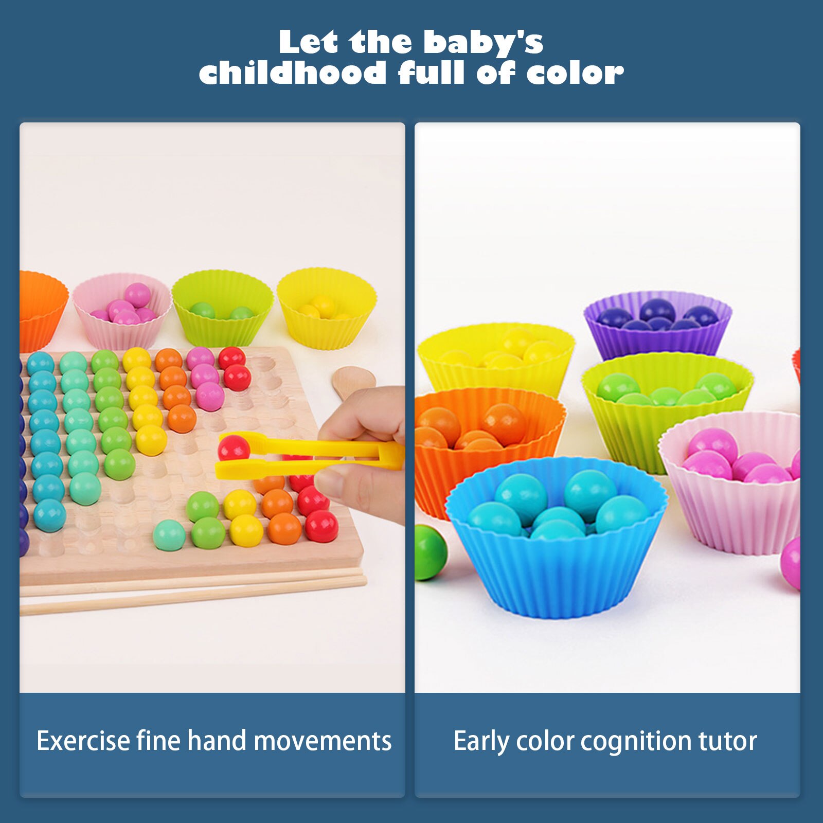 Wooden Rainbow Ball Elimination Game Kids Adults Interaction Puzzle Chess Board Games Set with Clip Spoon Xmas for Children