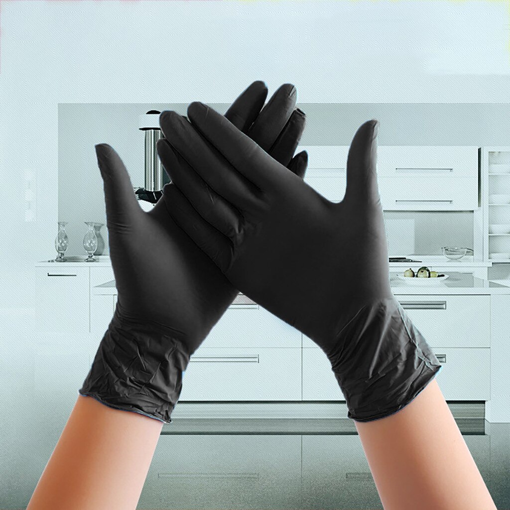 Einweg PVC Handschuhe Arbeit Handschuh Rutsch essen Vorbereitung Kochen Handschuhe Küche Lebensmittel Wasserdichte Öl Schutz Reinigung Handschuhe Schwarz