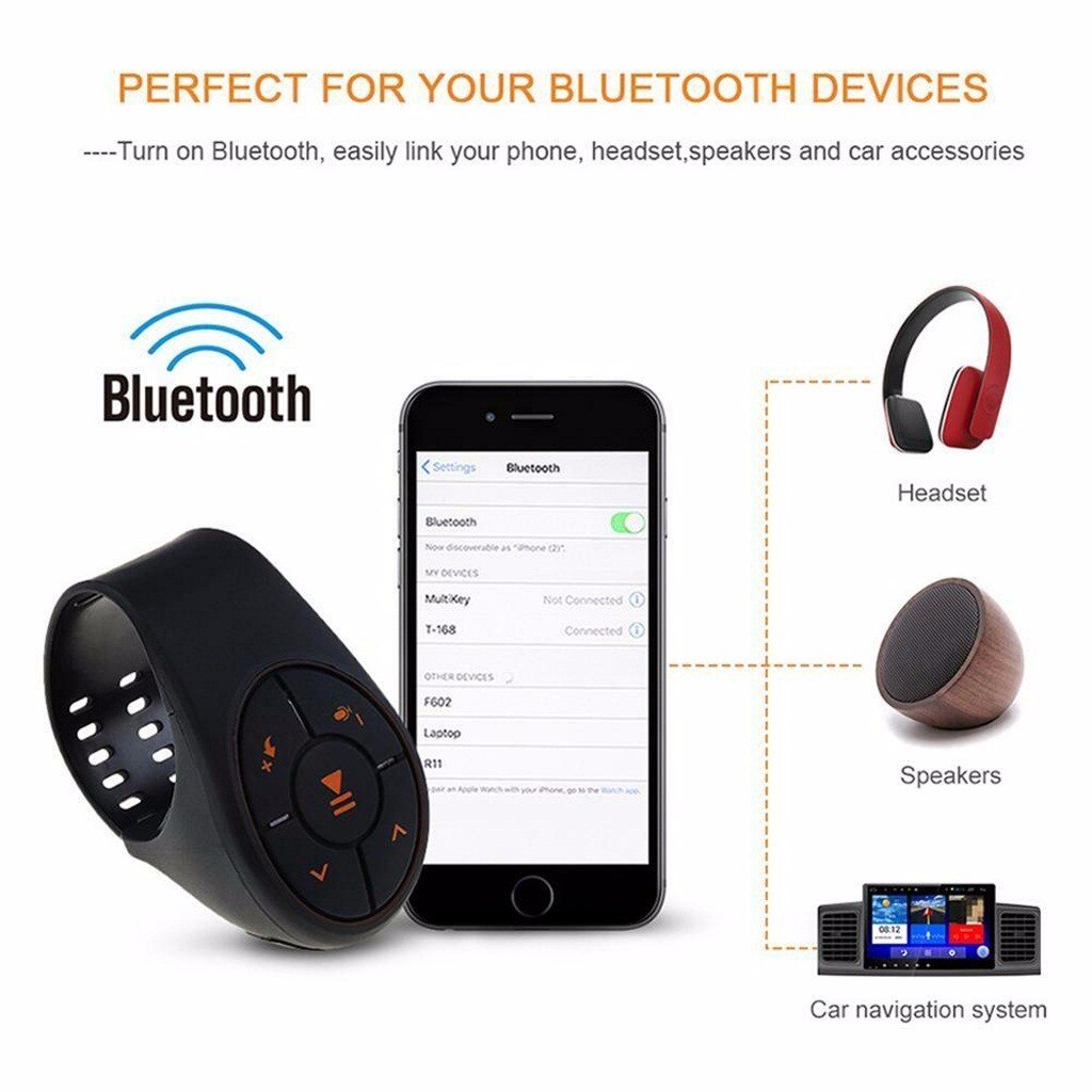 Wireless Car Steering Wheel Handsfree Bluetooth Remote Control Multimedia Player Repeater Dongles