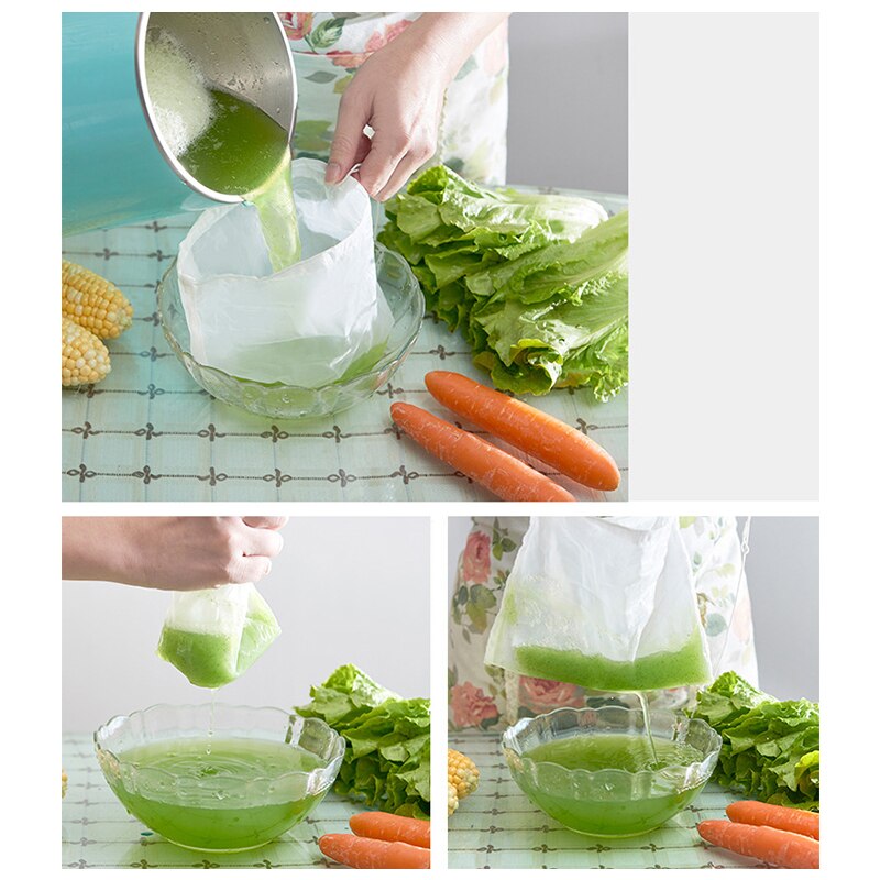 Genanvendelig 160 mikron mad frugt filterpose møtrik mælkepose presse juice gitter filter sigte rå suppe madkvalitet filterposer