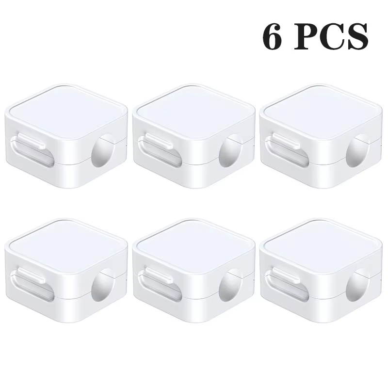 Rocoren Magnetic Cable Organizer Holder Cable Smooth Adjustable Cord Holder Under Desk Cable Management Wire Keeper Cable Clips: grey