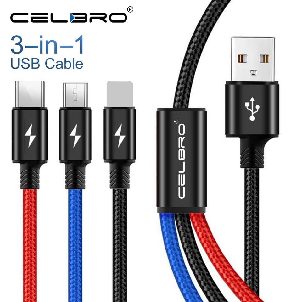 Cabo usb carregador 3 em 1, cabo para samsung s9, s10, huawei nova 4 nokia 8 9 pureview fones de ouvido usbc 2 metros