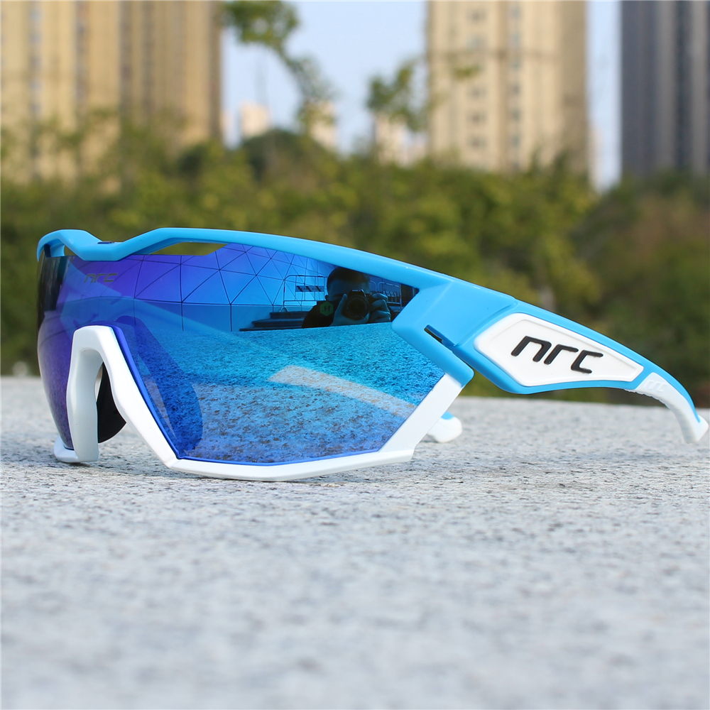 NRC X2 p-ride gafas de ciclismo hombre bicicleta de montaña deporte ciclismo gafas de sol MTB ciclismo gafas mujer: Champán