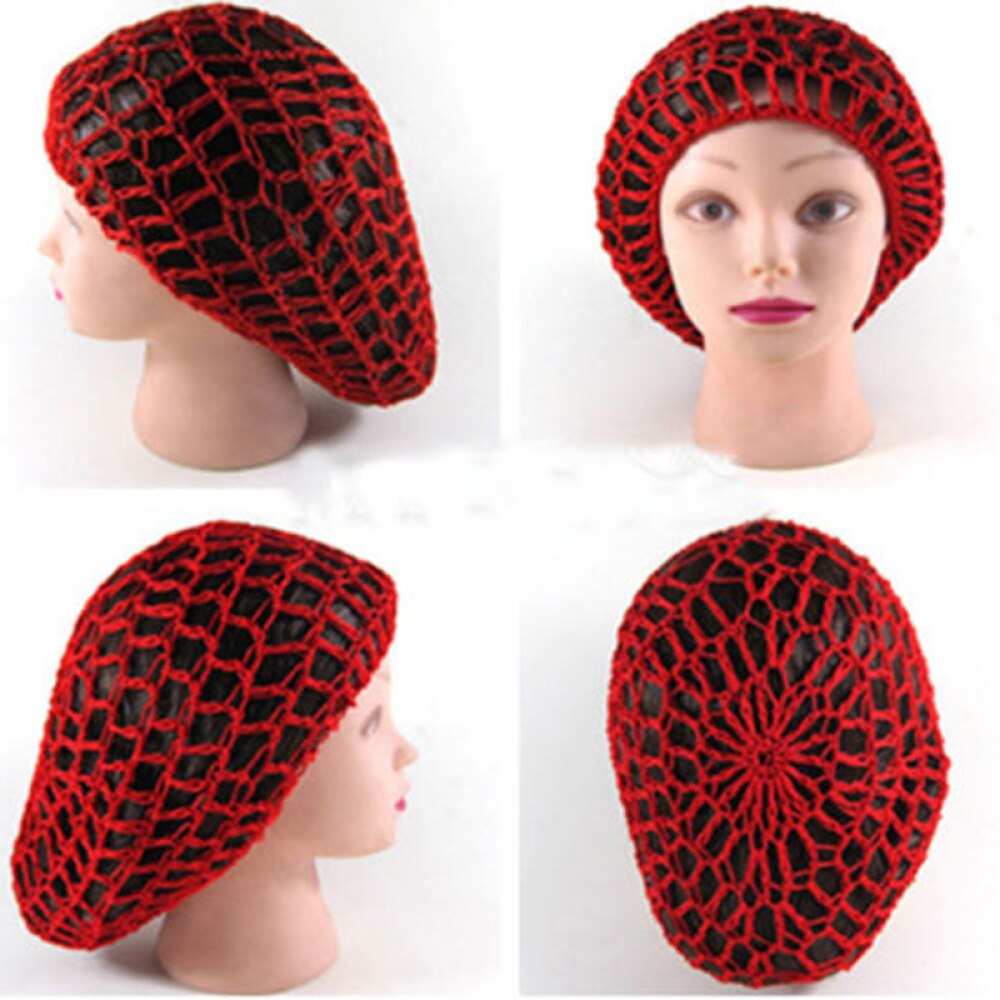 Gorro de ganchillo de rayón suave para mujer, accesorios para el cabello, diademas de gran tamaño, 5 colores de red, novedad