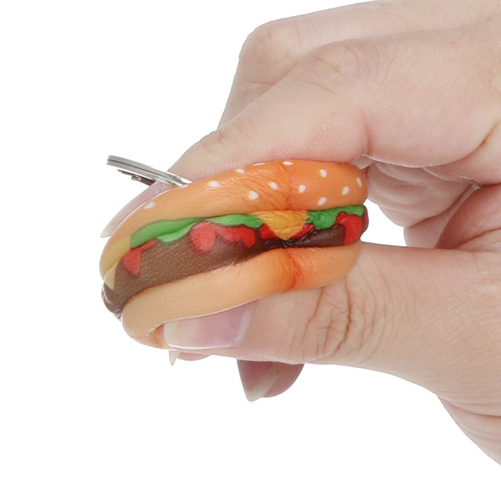 Relax toys squishy Kawaii Cartoon Hamburger Slow Rising Cream Scented Keychain Stress Relief Toys amusing