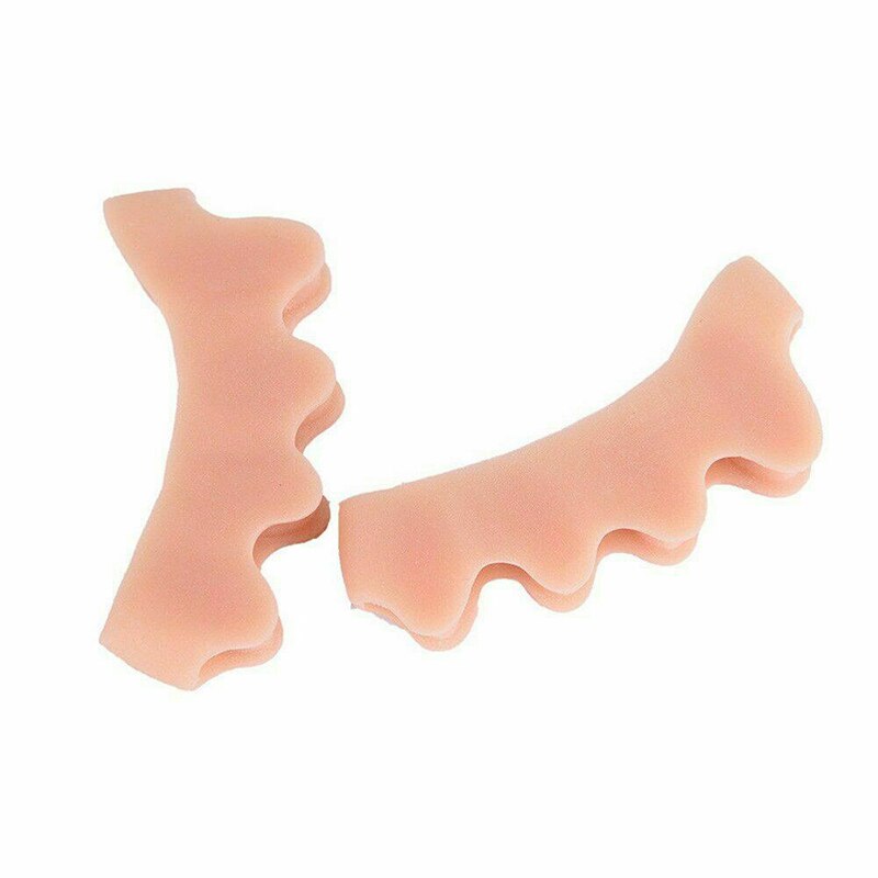 2 pièces Orteils Séparateurs D'orteil de Gel de Silicone Correcteur Orthèses Civières Aligner Correcte Les Orteils Qui Se Chevauchent directe: Beige
