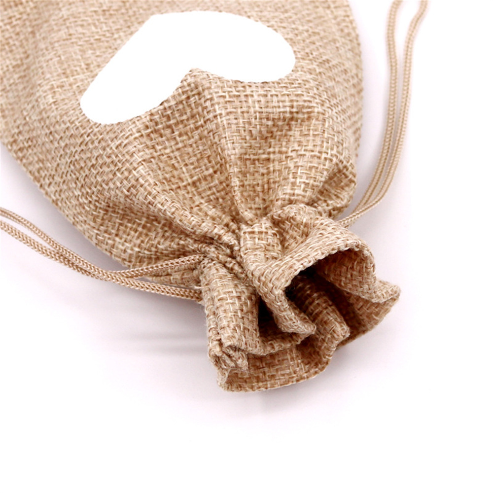 10*14cm 5PCS Burlap Drawstring Bags Jute Hessian Drawstring Sack Wedding Favor Pouches Home Party Decoration Crafts Pack