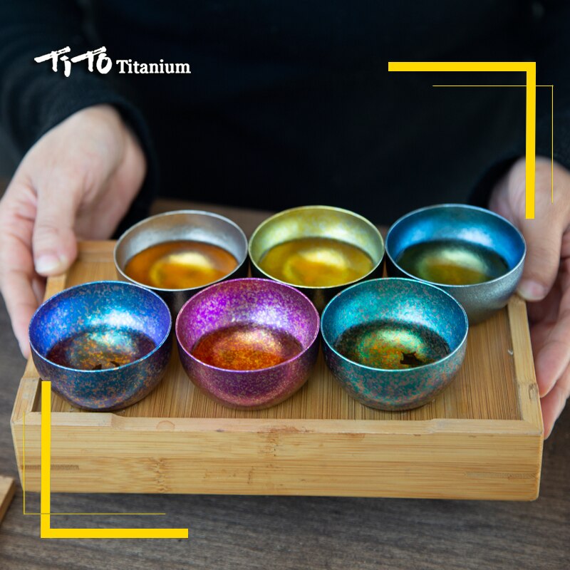 Tito Pure Titanium Thee Cup Titanium Legering Thee Kom Titanium Wijn Cup Dubbele Titanium Cup Titanium Water Cup