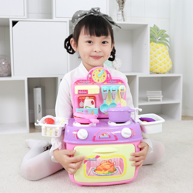 44 cm Kitchenette Diner Playset,15 Pcs Child Classic Play imitate chef Kitchen Sets.