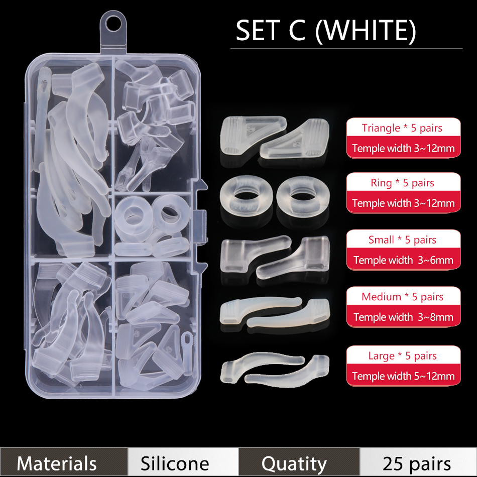 Ear Grip Hooks Anti-slip Holder Glasses Sunglasses Silicone Ear Hook Set For Eyeglasses Eyewear Accessories: Pink