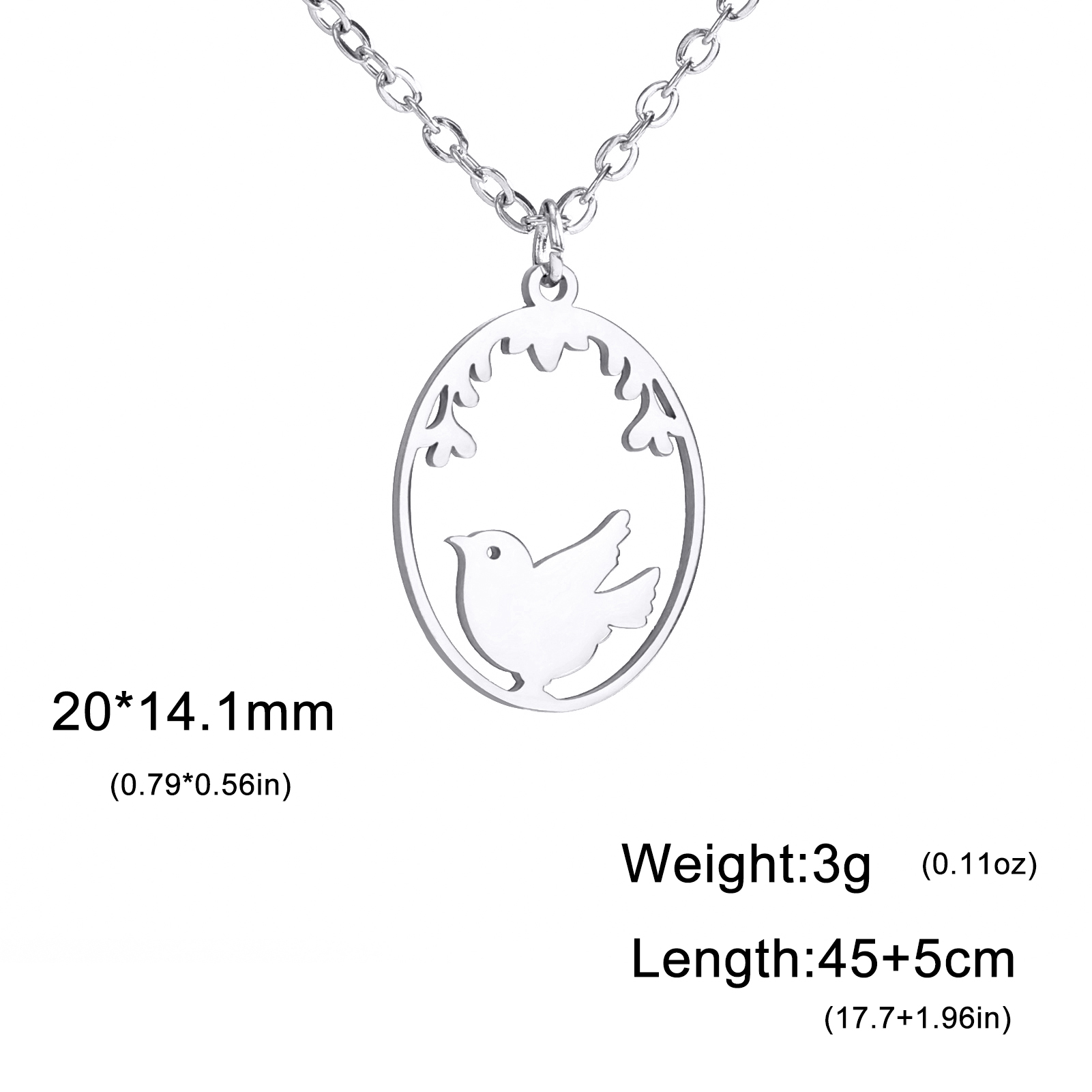 Roestvrijstalen Holle Ellips Dieren Hangers Ketting Meisjes Mode Schattige Konijn Vogels Serie Ketting Ketting Sieraden Voor Vrouwen: Rose Goud Kleur