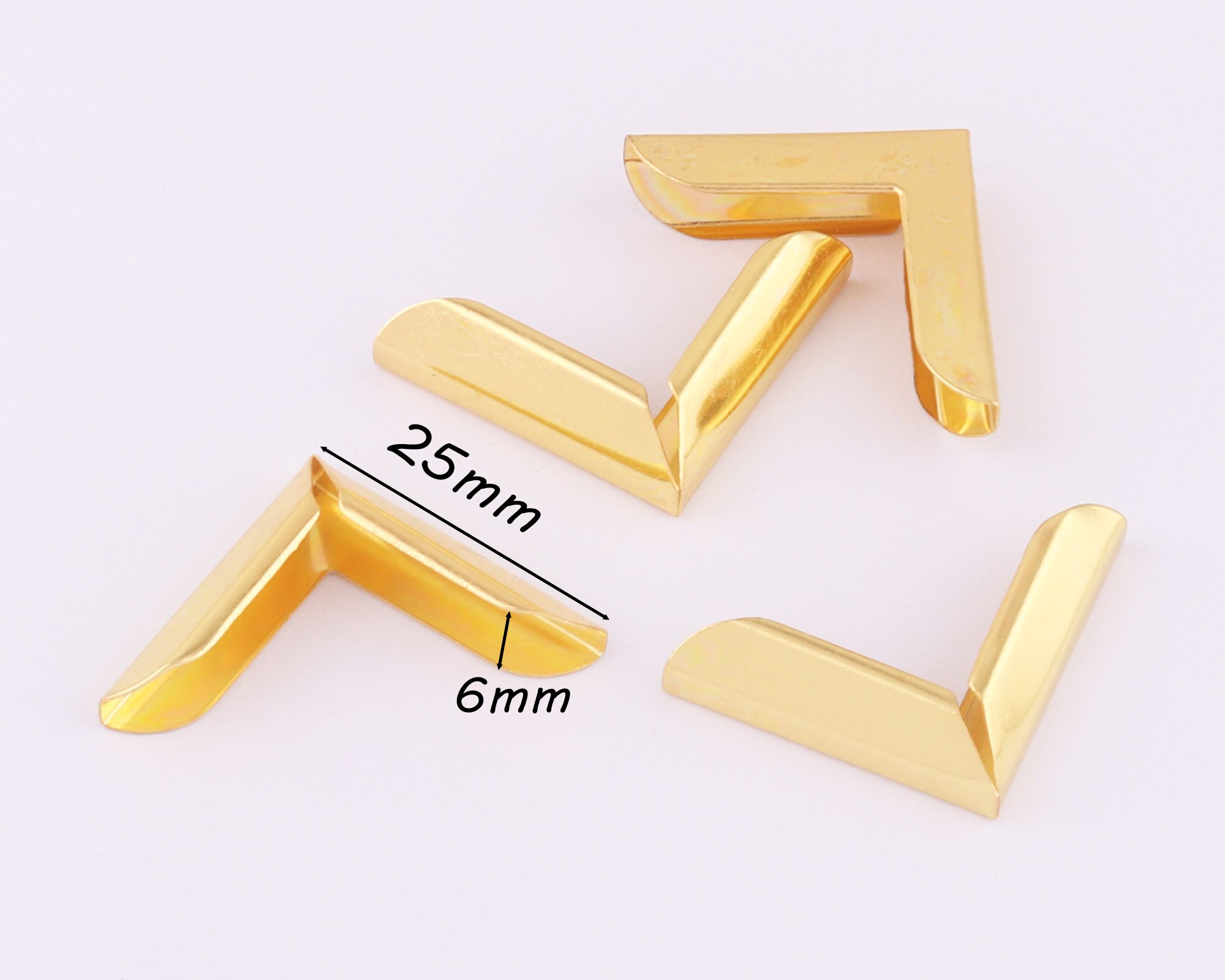 25Mm Gold Iron Hoek Bescherming Hoeken Vintage Doos Hoek Decoratieve Hout Hoek Bronzen Boek Hoek Clip 20Pcs