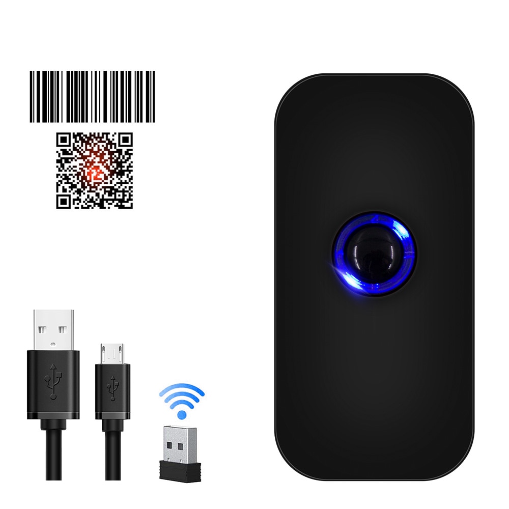 2D Barcode Scanner Bluetooth, Symcode 1D 2D Bluetooth Draadloze Bar Code Reader met 16 M Opslagruimte, QR code Reader