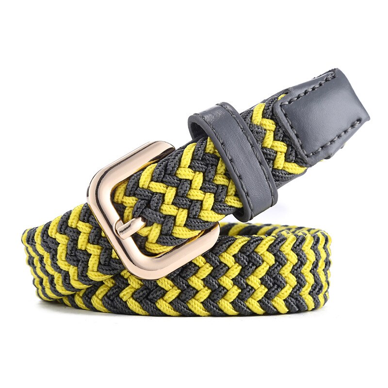ZLD – ceinture en toile unisexe, alliage, boucle ardillon, costume parent-enfant, tissage décontracté, toile tissée simple, bande élastique unie: 7