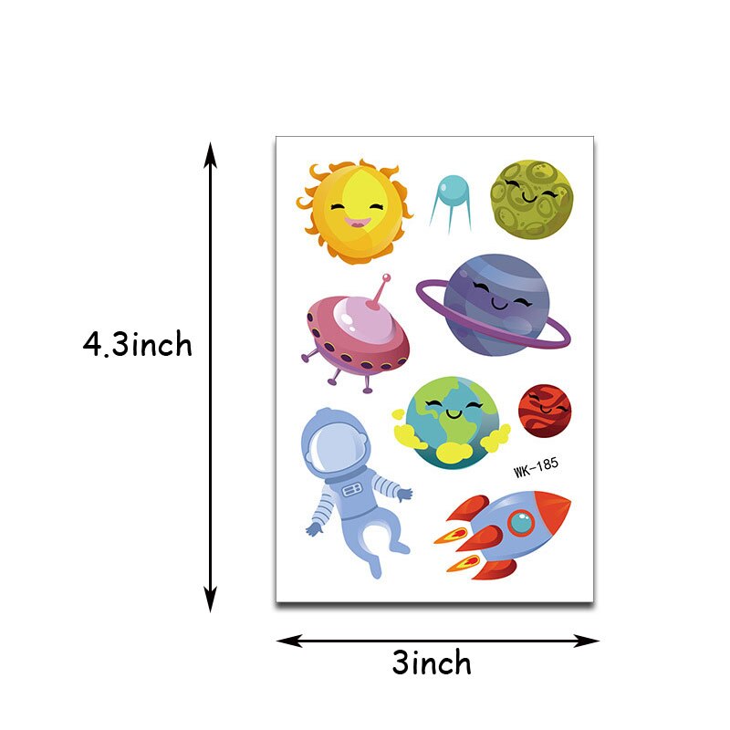 Astronaut Temporary Tattoos Stickers Boy Kids Universe Series Outer Space Birthday Party Favors Space Tattoos Decorations: 8