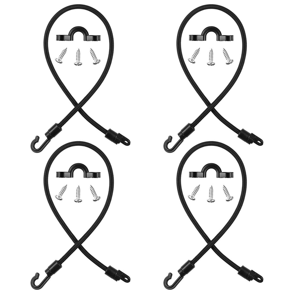 Rod Tie Down Solution High Performance Elastic Straps Specifically for Boat Decks and For Kayaks Set of 4