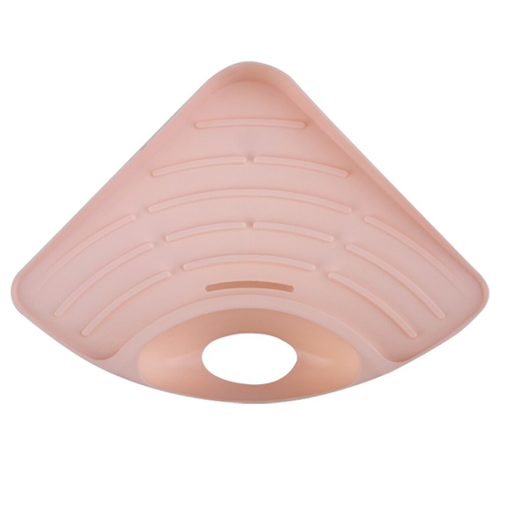 Multifunctional Draining Rack Sink Corner Sponge Storage Shelf for Kitchen TUE88: Pink