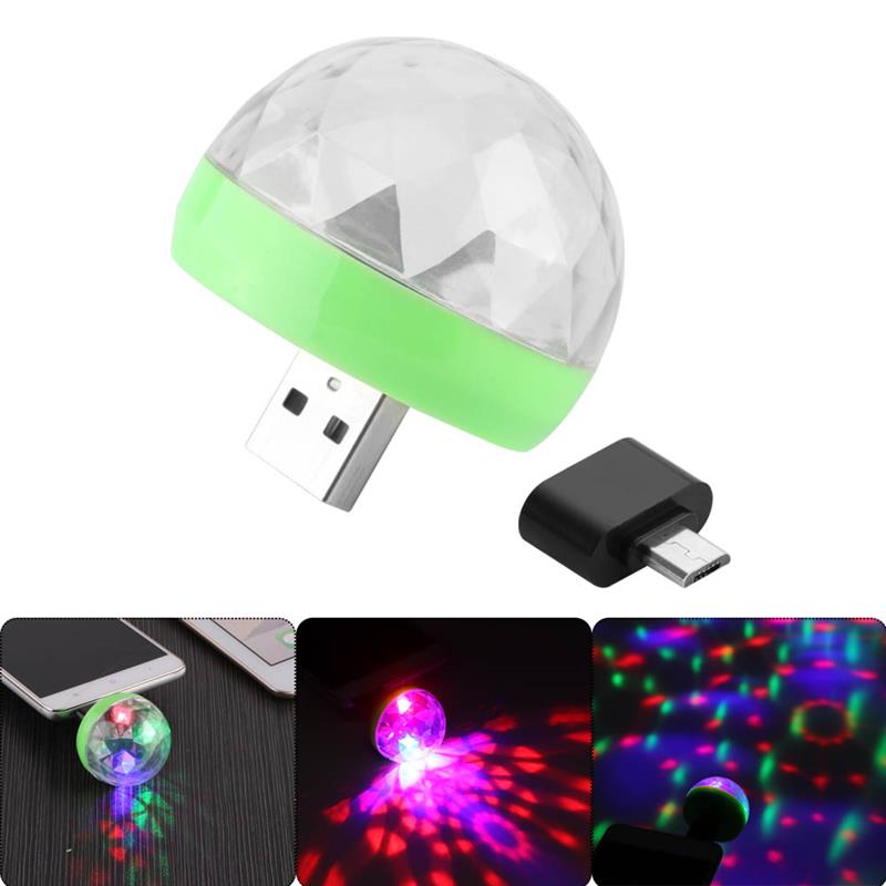 Mini Disco Bal USB Professionele RGB 4 LED Licht Stage Projector Party Effect Lamp Bruiloft Decoratie