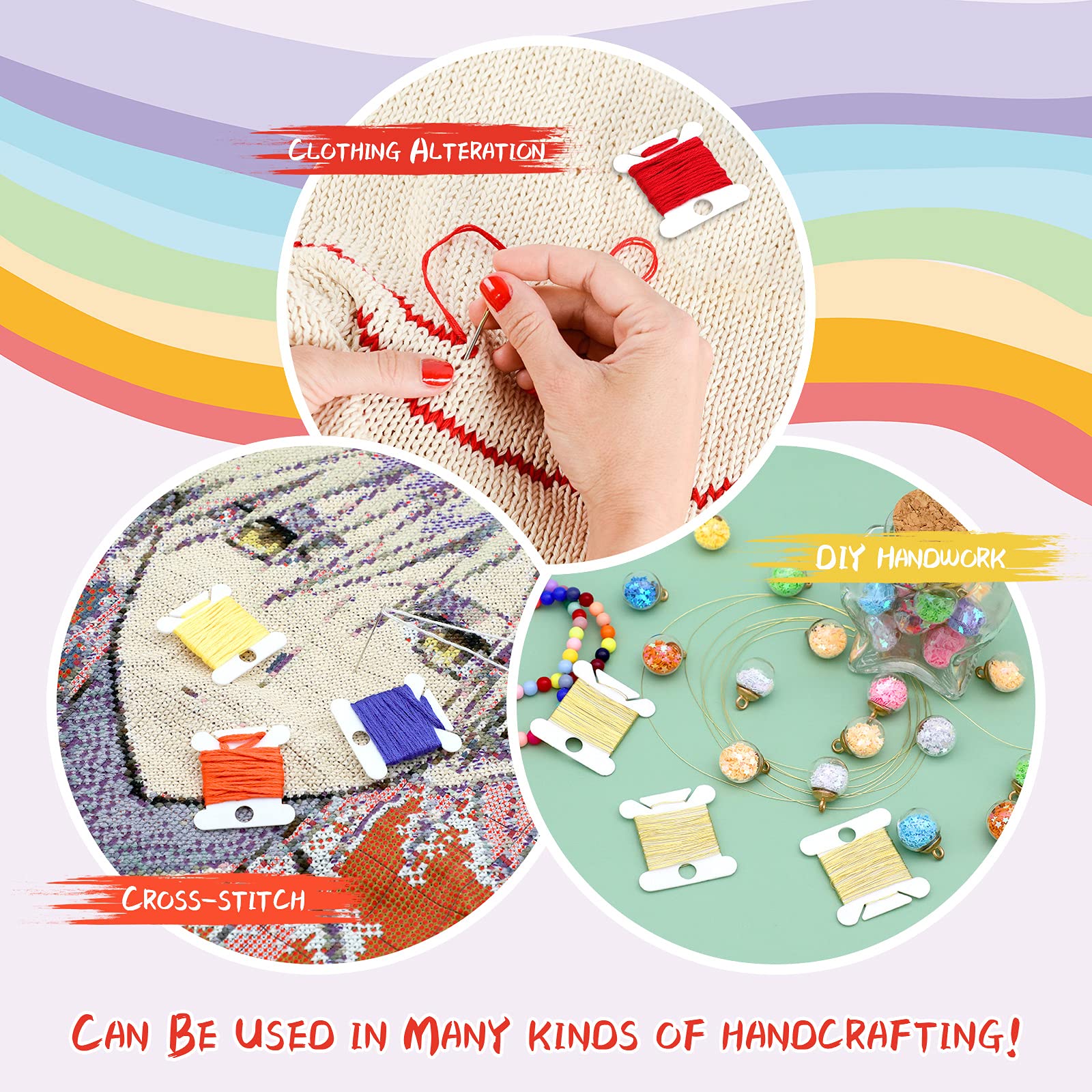 100/50PCS Plastic Bobbins Embroidery Thread Holder Craft Floss Cross Stitch Storage Board Card Organizer Sewing Accessories