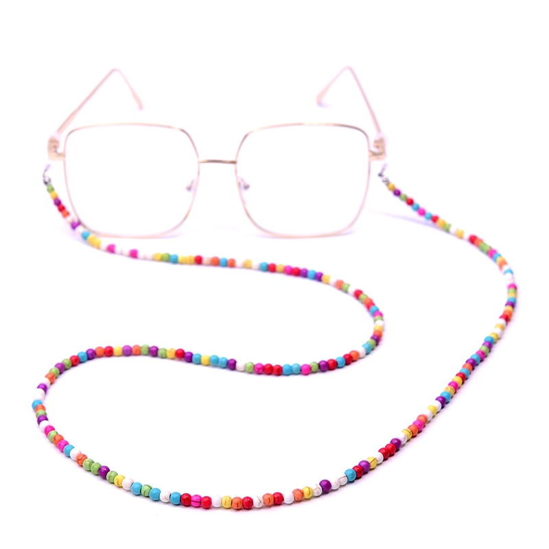 MOND MÄDCHEN Nicht-Unterhose 4MM Perlen Brillen Kette Sonnenbrille Halfter Halskette Lesebrille Schlüsselband Brillen Schnübetreffend Brillen Halfter