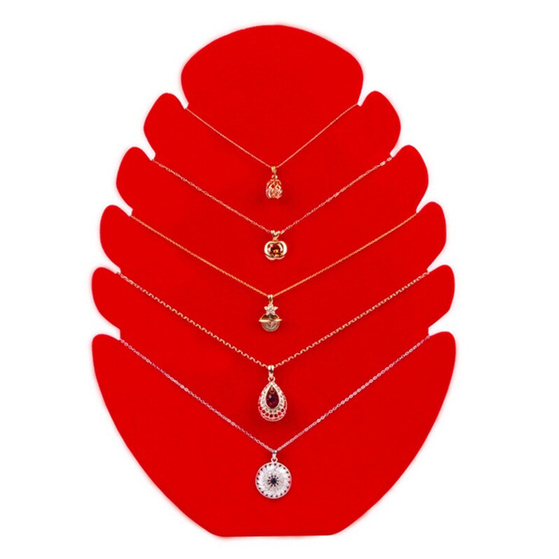 1pc Multi-functional Necklace Jewelry Pendant Chain Display Holder Stand Velvet Easel Organizer Rack Women Jewelery Storage