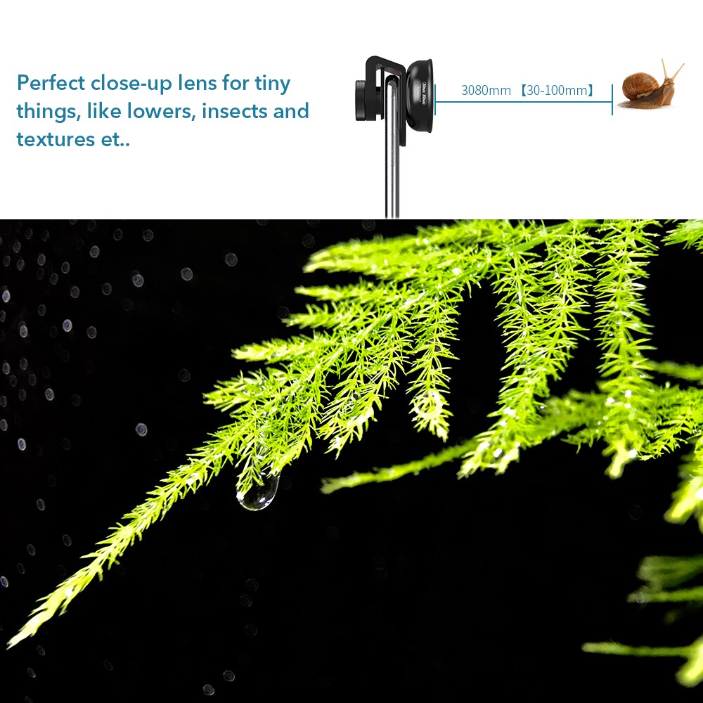 APEXEL óptica HD Cámara lente del teléfono 30-80Mm lente Macro Super lentes Macro para IPhone 7 8 Xs Max Huawei Xiaomi todos los teléfonos inteligentes