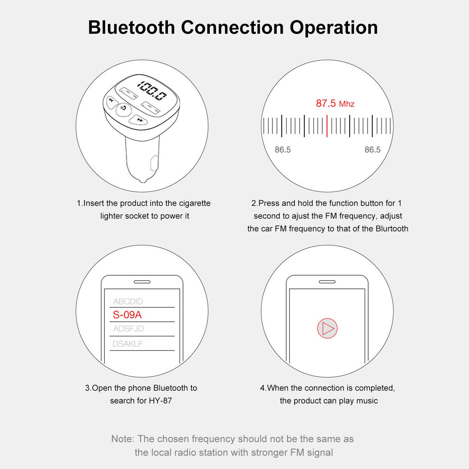 Bluetooth 5.0 Wireless FM Transmitters Handsfree Car FM Transmitter Car Accessories Car MP3 Player Dual USB Charger