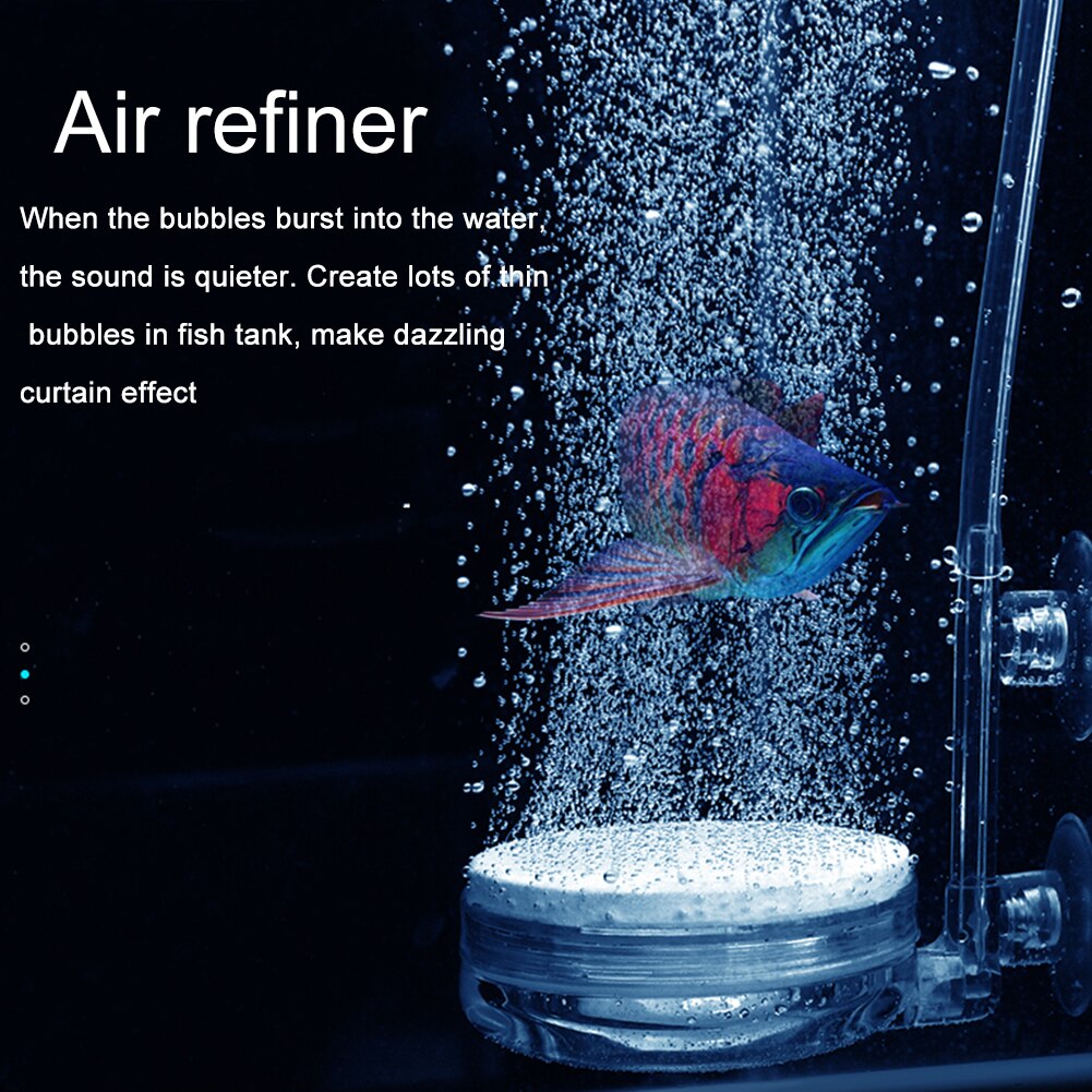 Aquarium Air Stone Oxygen Diffuser Durable Accessories Fish Tank Atomizer High Dissolved Tiny Bubbles Quiet Hydroponic Portable