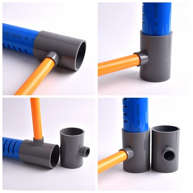 1~5pcs 20~63mm PVC Pipe Reducing Tee Connector Home Garden Irrigation Aquarium Fish Tank Tube Watering Adapter Fittings Joint