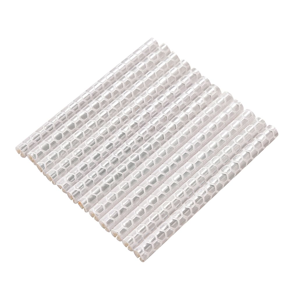 Kleurrijke 12Pcs Reflector Fiets Velg Sprak Strip Bike Mount Waarschuwingslampje Strip Buizen Bike Tire Reflecterende Decoartion: silver
