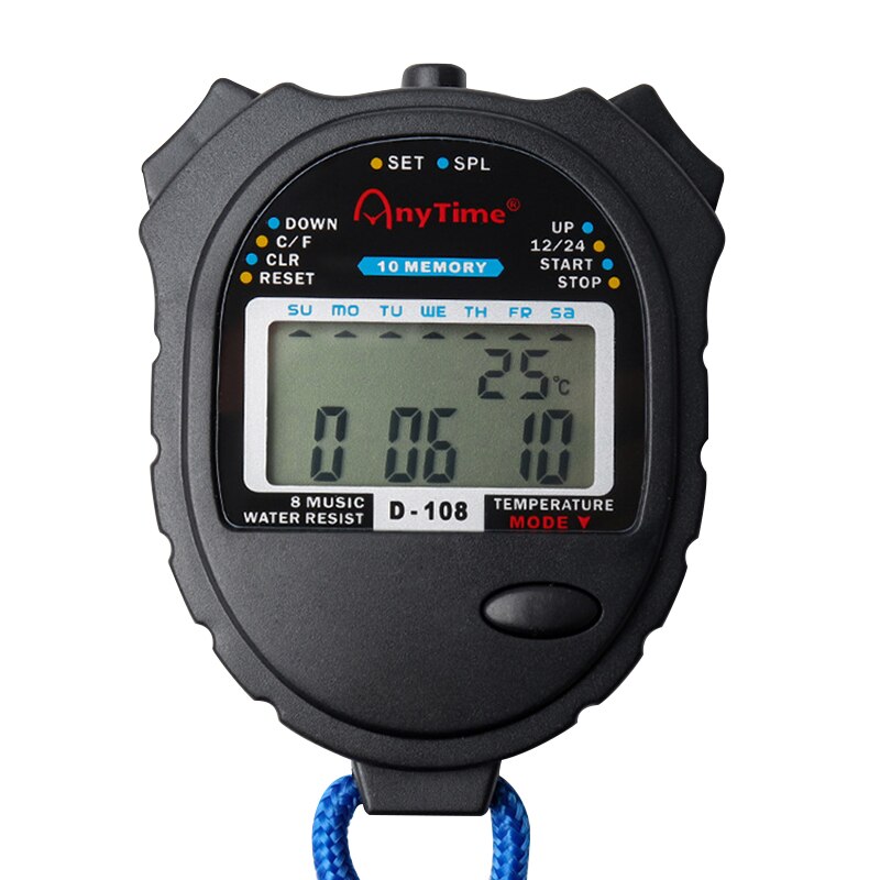 Electronic Stopwatch Timer Student Training Fitness Competition Dedicated Running Sports Stopwatch Cronômetro: D-108