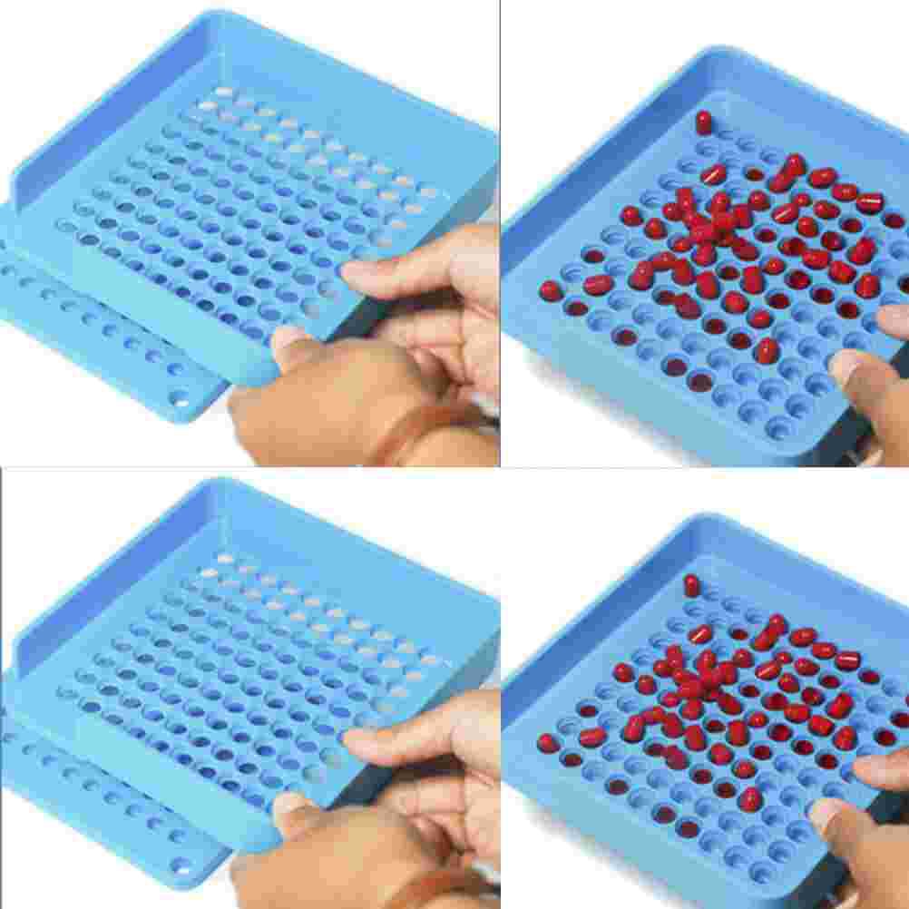 100 Holes Manual Capsule Filling Machine Capsule Maker Pharmaceutical Capsule Filler Filling Tool for Capsules Sky-Blue